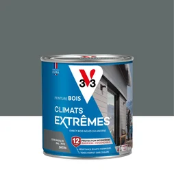 Peinture Bois Extérieur Climats Extrêmes® V33, Gris Basalte Satiné 0.5 L