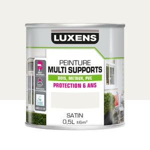 Peinture multimatériaux extérieur, LUXENS, 0.5 L blanc satiné