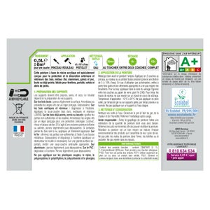 Peinture multimatériaux extérieur, LUXENS, 0.5 L blanc satiné