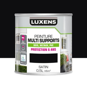 Peinture multimatériaux Extérieur Luxens Noir Satiné 0.5 L