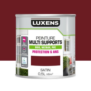 Peinture multimatériaux Extérieur Luxens Rouge Basque Satiné 0.5 L