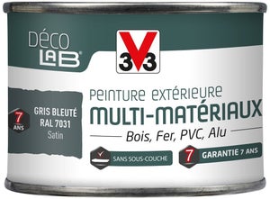 Peinture multimatériaux Extérieur Décolab® V33 Gris Bleuté Satiné 0.125 L