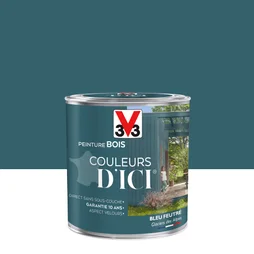 Peinture Bois Extérieur Couleurs D'Ici® V33, Bleu Feutré Velours 0.5 L