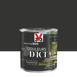 Peinture Bois Extérieur Couleurs D'Ici® V33, Noir Ombré Velours 0.5 L