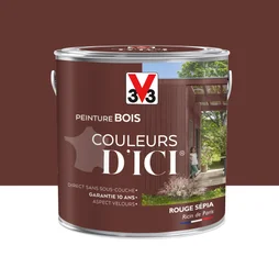 Peinture Bois Extérieur Couleurs D'Ici® V33, Rouge Sépia Velours 2 L