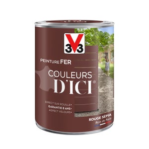 Peinture Fer Extérieur Couleurs D'Ici® V33 Rouge Sépia Velours 1.5 L