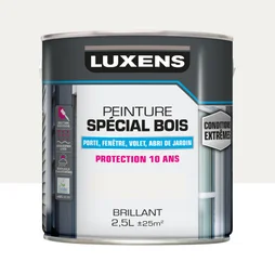 Peinture Bois Extérieur / Intérieur Brillant Blanc Luxens 2.5 L