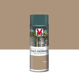 Peinture Aérosol Extérieur Multi-Matériaux V33, Beige Argile Satiné, 0.4 L