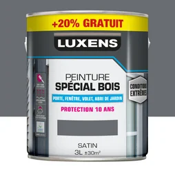 Peinture bois intérieur extérieur LUXENS granit 2 satiné 3 L