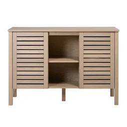 Meuble de salle de bains double vasque l.120 x H.78 x P.50 cm, chêne naturel, Talix