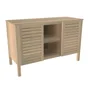 Meuble de salle de bains double vasque l.120 x H.78 x P.50 cm, chêne naturel, Talix