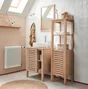 Meuble de salle de bains simple vasque l.60 x H.78 x P.50 cm, chêne naturel, Talix