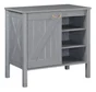 Meuble de salle de bains simple vasque l.85 x H.78 x P.50 cm, effet chêne grisé