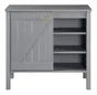 Meuble de salle de bains simple vasque l.85 x H.78 x P.50 cm, effet chêne grisé