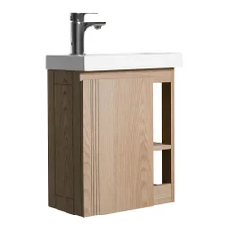 Meuble lave-mains l.40 x H.48 x P.22.5 cm, chêne naturel, Flynn