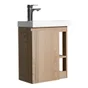 Meuble lave-mains l.40 x H.48 x P.22.5 cm, chêne naturel, Flynn