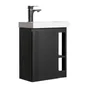 Meuble lave-mains L.40 x H.48 x P.22.5 cm, chêne carbone, Flynn