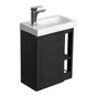 Meuble lave-mains L.40 x H.48 x P.22.5 cm, chêne carbone, Flynn