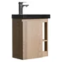 Meuble lave-mains, L.40 x H.48 x P.22.5 cm, chêne naturel, Flynn