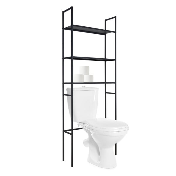 Etagère Pont wc et lave-linge, L.66 x H.180, noir, Meti