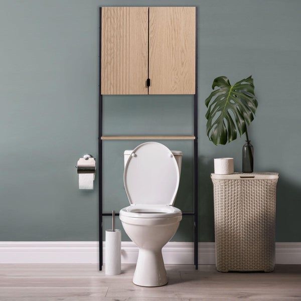 Etagère Pont wc et lave-linge, L.66 x H.180, chêne naturel, Dock
