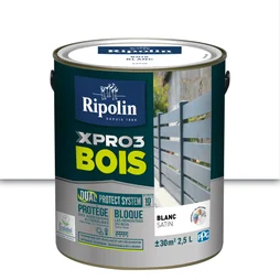 Peinture Bois Extérieur / Intérieur Xpro3 Ripolin, Blanc Satiné 2.5 L