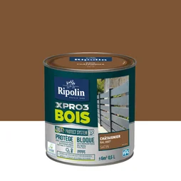 Peinture Bois Extérieur / Intérieur Xpro3 Ripolin, Chataignier Satiné 0.5 L