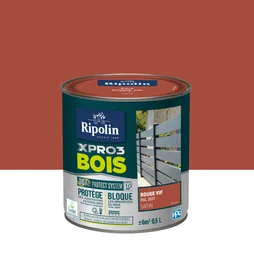 Peinture Bois Extérieur / Intérieur Xpro3 Ripolin, Rouge Vif Satiné 0.5 L