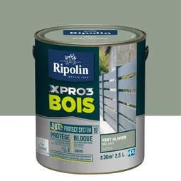 Peinture Bois Extérieur / Intérieur Xpro3 Ripolin, Vert Olivier Satiné 2.5 L