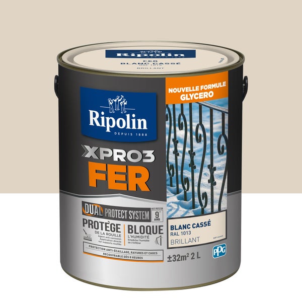 Peinture Fer Extérieur Xpro3 Ripolin Blanc Casse Brillant 2 L
