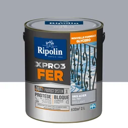 Peinture Fer Extérieur Xpro3 Ripolin Gris Acier Brillant 2 L