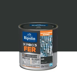 Peinture Fer Extérieur Xpro3 Ripolin Noir Brillant 0.5 L