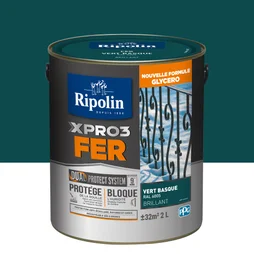 Peinture Fer Extérieur Xpro3 Ripolin Vert Basque Brillant 2 L