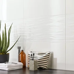 Carrelage Mur Medio Uni Blanc Brillante L.30 X L.60 Cm, Frosty Artens