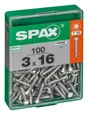 Lot De 100 Vis Acier Tête Plate Spax, Diam.3 Mm X L.16 Mm