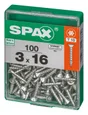 Lot De 100 Vis Acier Tête Plate Spax, Diam.3 Mm X L.16 Mm