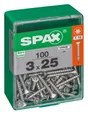Lot De 100 Vis Acier Tête Plate Spax, Diam.3 Mm X L.25 Mm