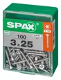 Lot De 100 Vis Acier Tête Plate Spax, Diam.3 Mm X L.25 Mm