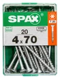 Lot De 20 Vis Acier Tête Plate Spax, Diam.4 Mm X L.70 Mm