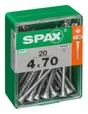 Lot De 20 Vis Acier Tête Plate Spax, Diam.4 Mm X L.70 Mm