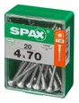 Lot De 20 Vis Acier Tête Plate Spax, Diam.4 Mm X L.70 Mm