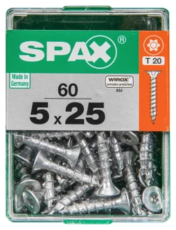 Lot De 60 Vis Acier Tête Autofraisée Plate Spax, Diam.5 Mm X L.25 Mm