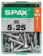 Lot De 60 Vis Acier Tête Autofraisée Plate Spax, Diam.5 Mm X L.25 Mm