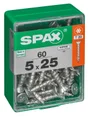 Lot De 60 Vis Acier Tête Autofraisée Plate Spax, Diam.5 Mm X L.25 Mm
