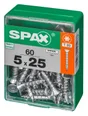 Lot De 60 Vis Acier Tête Autofraisée Plate Spax, Diam.5 Mm X L.25 Mm