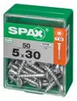 Lot De 50 Vis Acier Tête Plate Spax, Diam.5 Mm X L.30 Mm