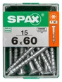 Lot De 15 Vis Acier Tête Autofraisée Plate Spax, Diam.6 Mm X L.60 Mm