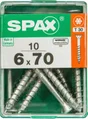 Lot De 10 Vis Acier Tête Plate Spax, Diam.6 Mm X L.70 Mm