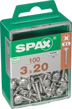 Lot De 100 Vis Acier Tête Bombée Spax, Diam.3 Mm X L.20 Mm