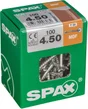 Lot De 100 Vis Acier Tête Fraisée Spax, Diam.4 Mm X L.50 Mm